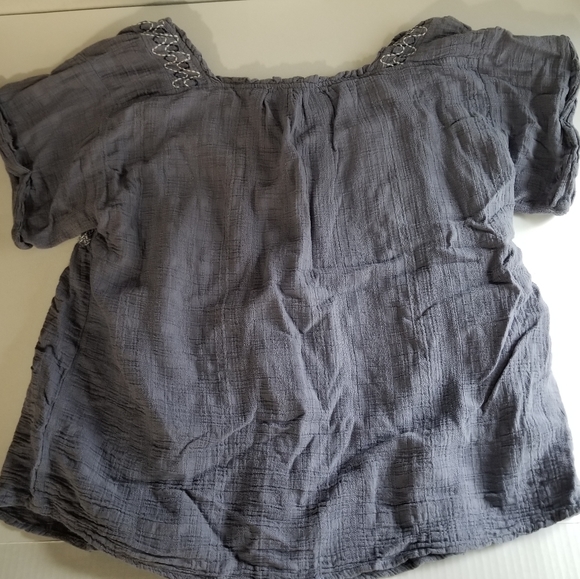 Hayden Embroidered Cottagecore Top M Gray - Picture 5 of 8